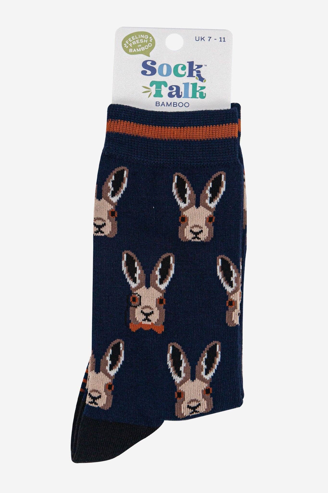 Sock Talk – Meias - Homem por atacado – Meias de Bambu para Homens - Azul Marinho/Preto, Dapper Hare3