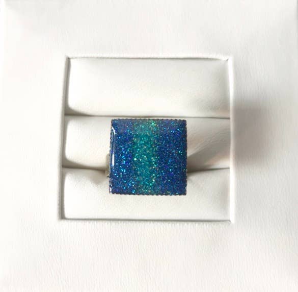 La Chaumière à Bijoux - Wholesale Cocktail/Statement Ring - Blue square ring
