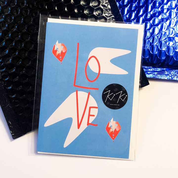 Grußkarte - Liebe - Abstrakte Blautöne für den Großhandel von Kiki Gunn