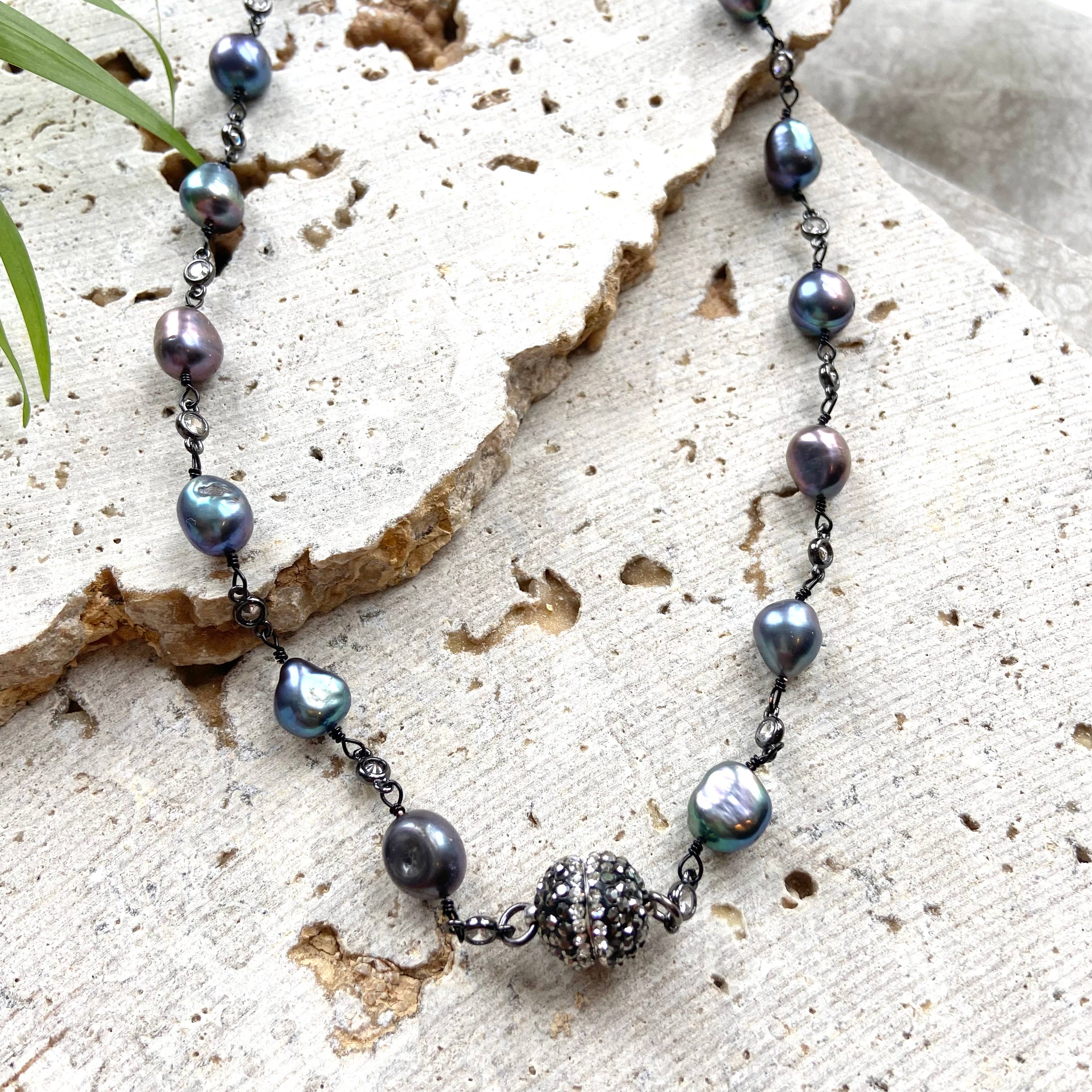 VB&CO Designs Handmade Jewelry - Wholesale Beaded/Pearl Necklace - Magnetic pearl boutique necklace ocean salon mermaid jewelry6