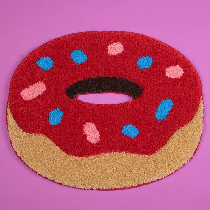 Food and Rug Administration by Tuft the World - Wholesale Area Rug - Donut rug, artistan tufted food, frosting, sprinkle, emoji