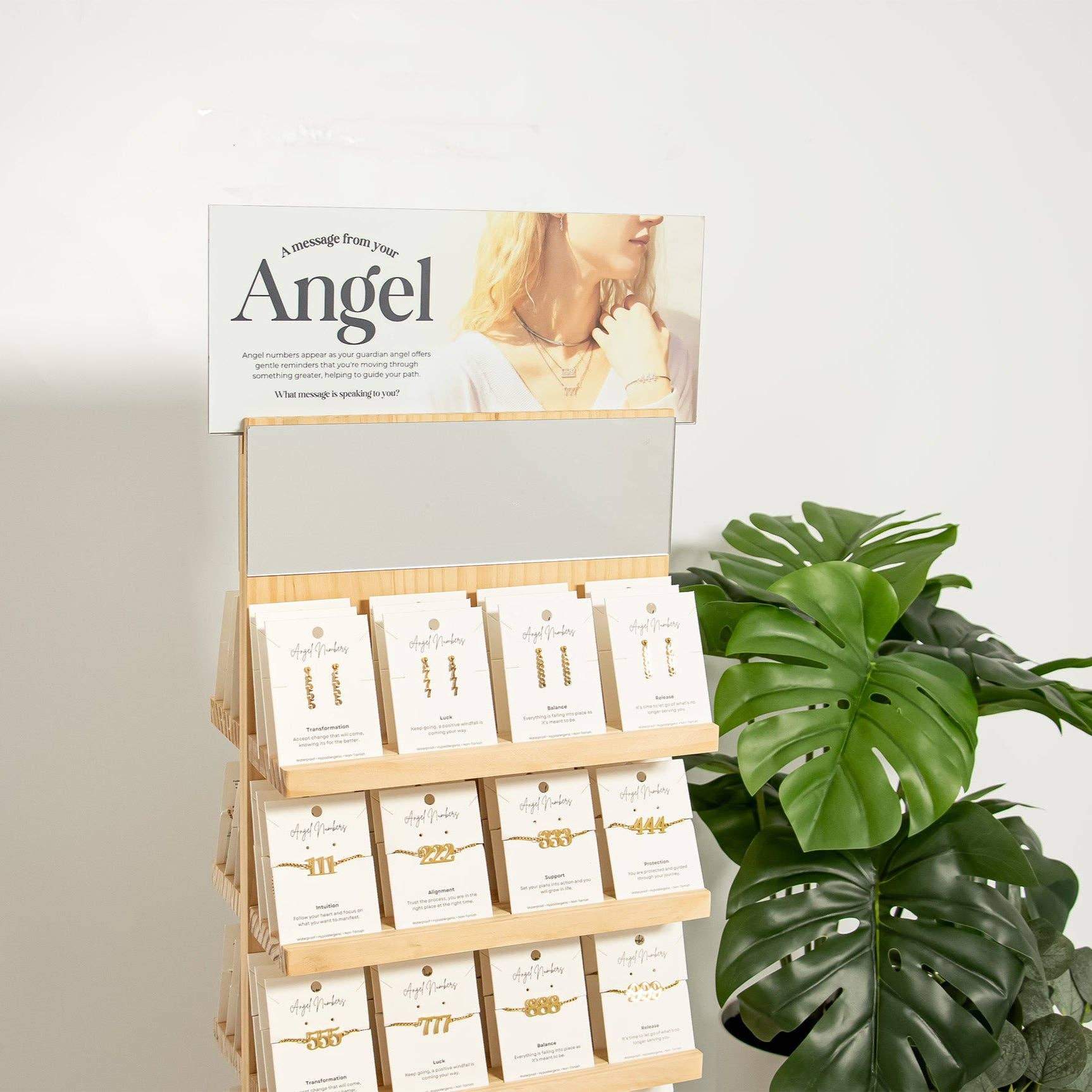 WJW - Venta al por mayor Soportes y estantes de exposición de joyas - Set de exhibición de joyería con números angelicales1