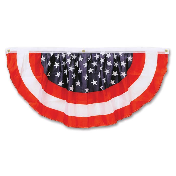 Beistle - Wholesale Bunting/Garland - Stars & Stripes Fabric Bunting - 54991-RWB