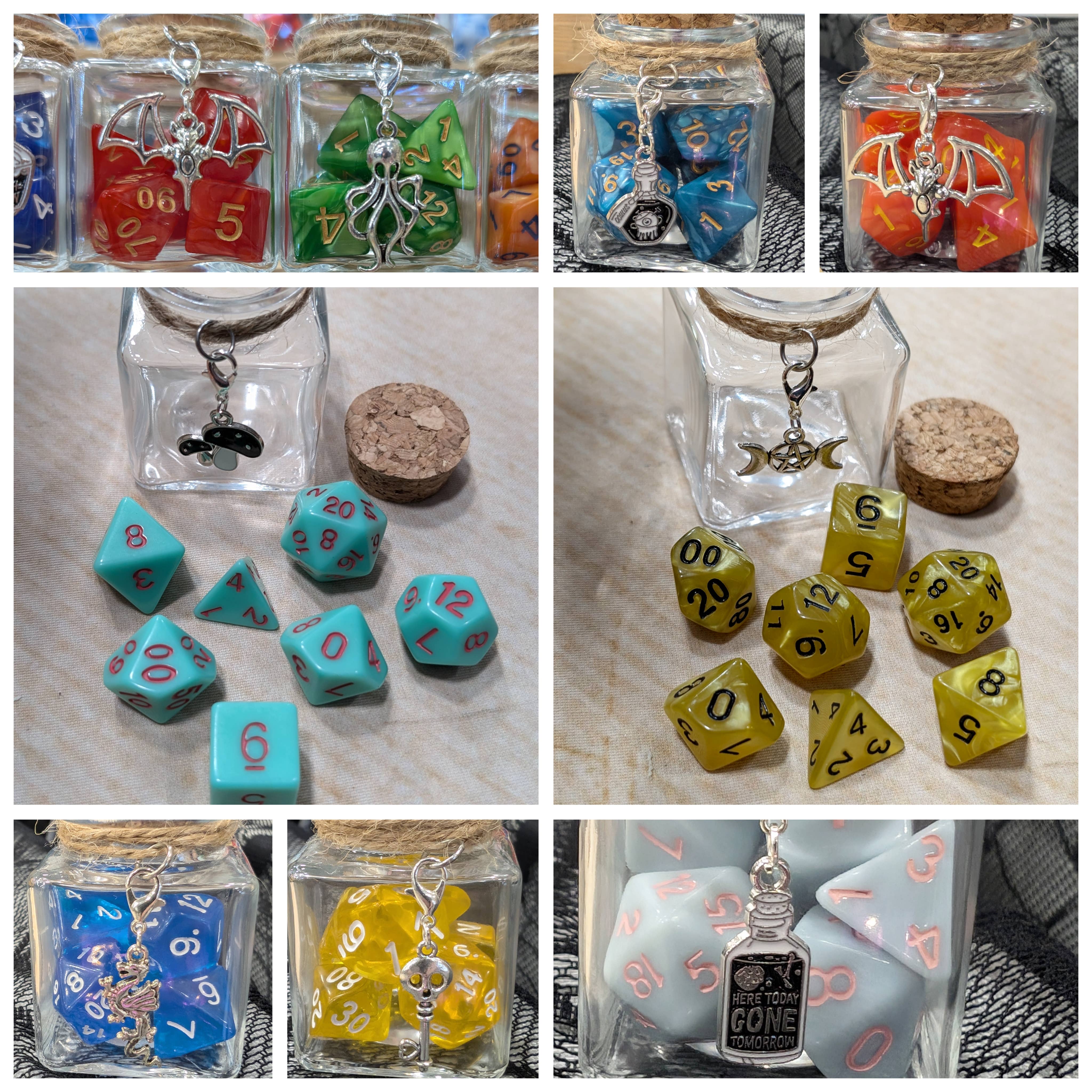 Con-Quest Crafts - Venta al por mayor Dado - Tarros de dados de hechizo con 7 dados D20 para TRPG8