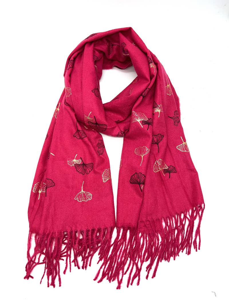 LINETA – wholesale Slöja - Dam – HH-191 Gingko förgylld halsduk5