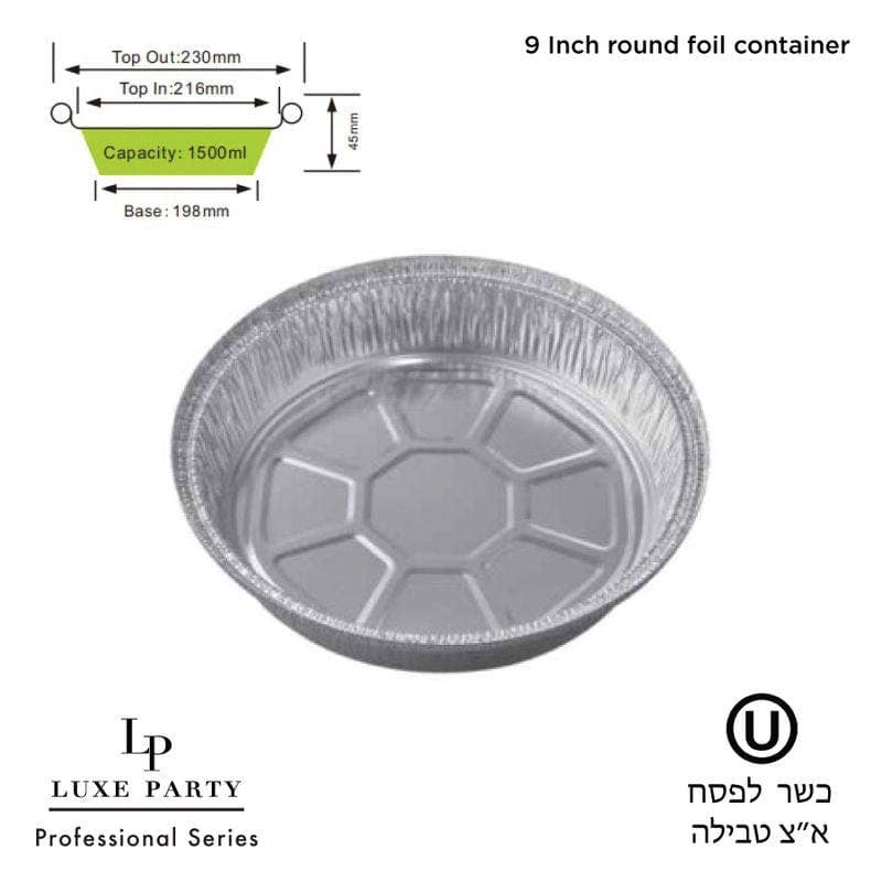 Luxe Party – wholesale Disposable plate – 9'' Round Disposable Aluminum Foil Pans - 500pk1