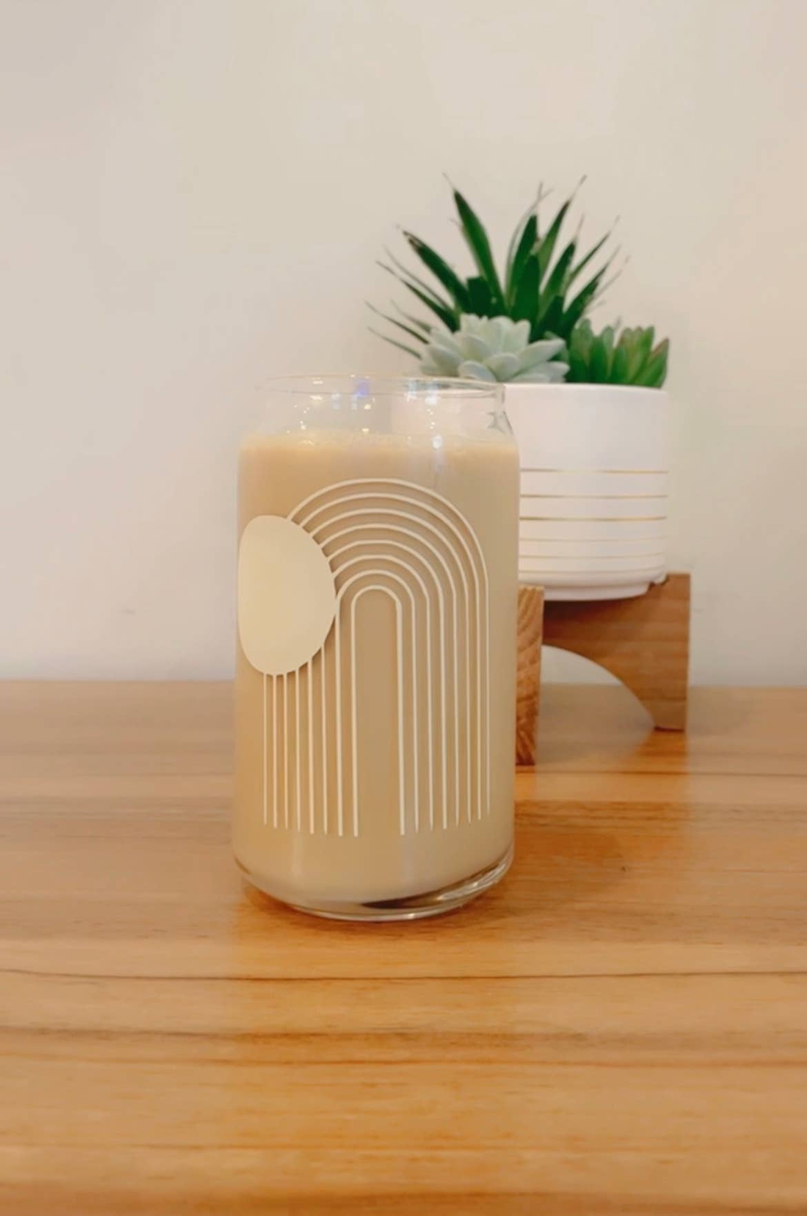 Pink pretty designs - Vente Verre/tasse - Canette en verre à bière arc-en-ciel, Boho, café glacé, verre à soda2