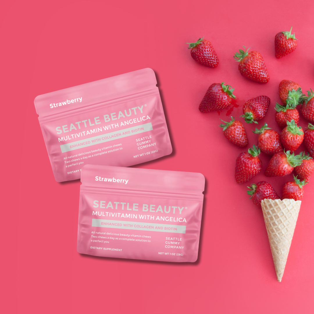 Seattle Gummy Company - Wholesale Voedingssupplement/vitamine - Beauty Gummy Multivitamine met Angelica | 12-pack, aardbei5