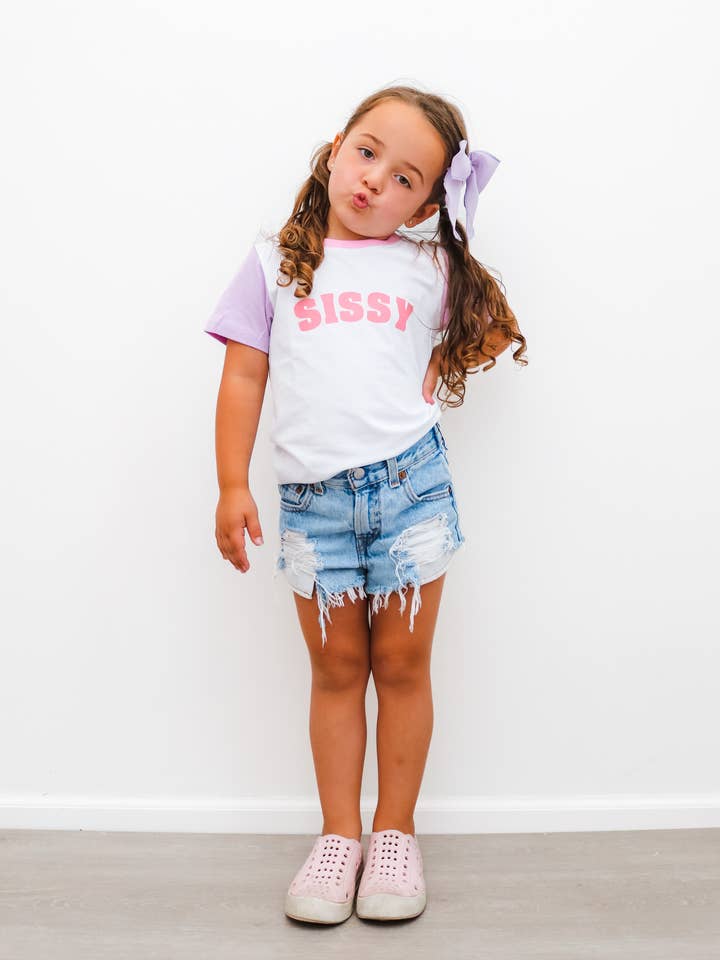 Holland Ave Clothing - Vente T-shirt sérigraphié – enfant - Sissy | Chemise à blocs de couleur pour filles1