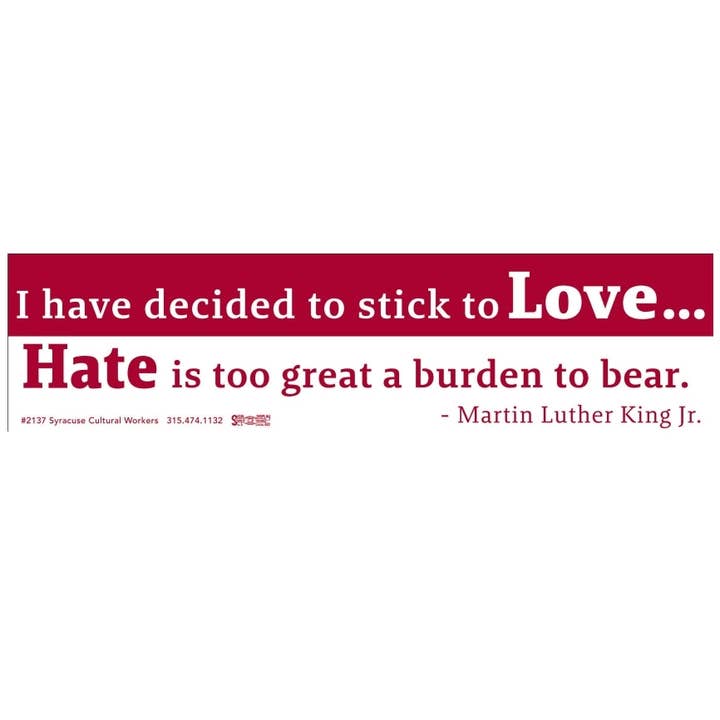 Sticker - MLK on Love and Hate for wholesale by Syracuse Cultural Workers