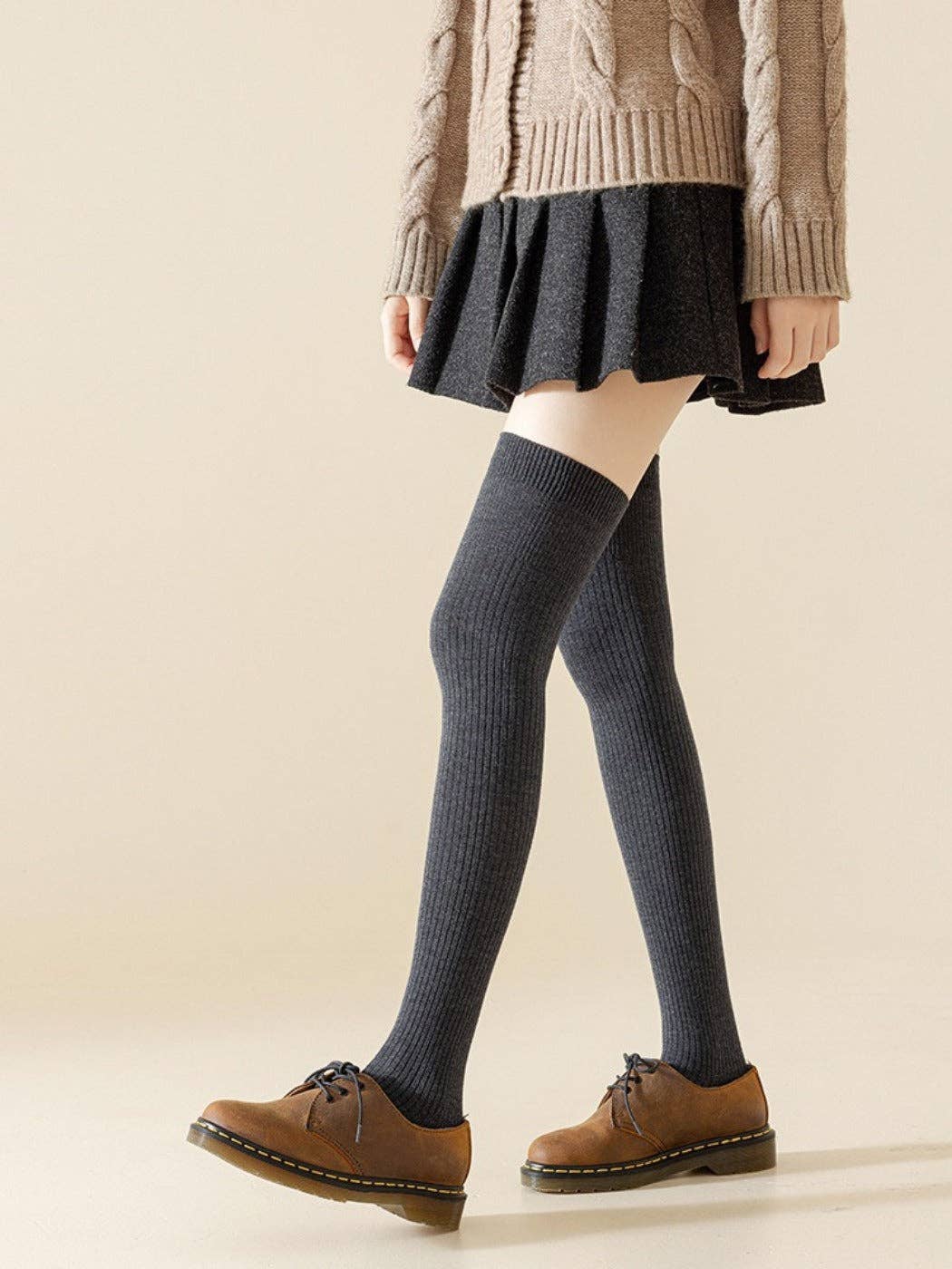 Funkyrel® Atzbranding Limited - Wholesale Socks - Women's - Rufia - Classic Solid-Color Knee-High Winter Socks 8