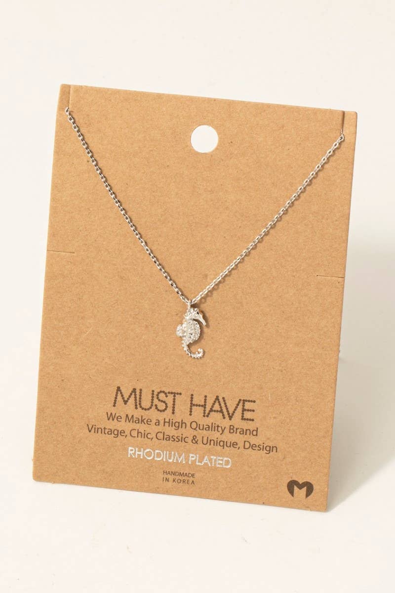 Fame Accessories – Engroshandel Halskæde med vedhæng – Gulddyppet Pave Sea Horse vedhæng halskæde4
