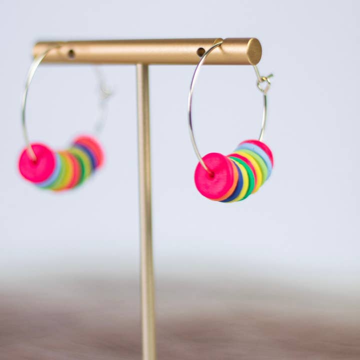 EJ Clay Co - Wholesale Hoop Earrings - Bright Summer Hoops1
