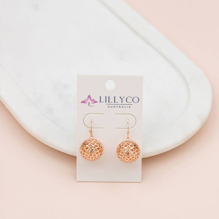 Lillyco AUSTRALIA - Wholesale Pendant/Charm Necklace - Rose Gold Happy Harmony Ball Necklace + FREE EARRINGS | L1855NRG + 372ERG