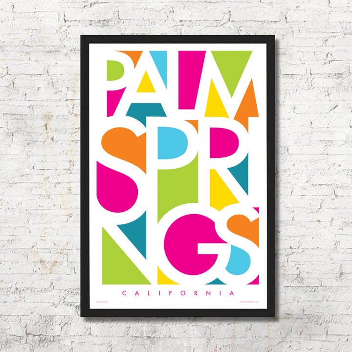 Palm Springs Modern Type Art Print Wall Decor Gift for wholesale by Red Robot Design & Illustration