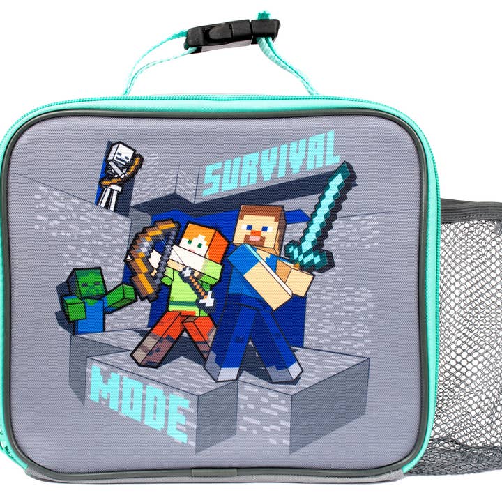 MINECRAFT Lunch Bag with Mesh Pocket - Steve & Alex for wholesale by Fringoo Group Ltd