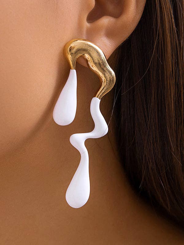 Sheer Trend – Brincos de argola por atacado – Brincos geométricos pendentes com cores contrastantes2