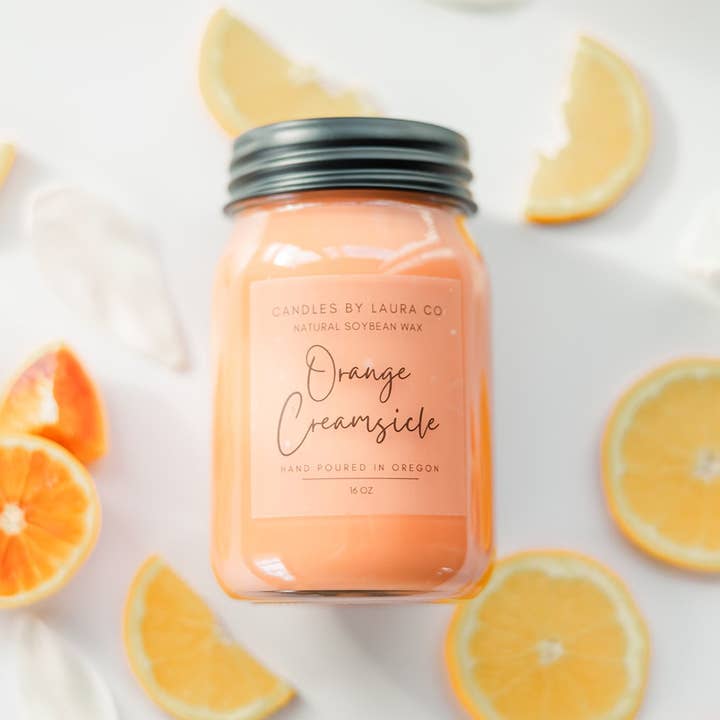 Candles By Laura - Wholesale Jar/Filled Candle - Orange Creamsicle Soy Jar Candle
