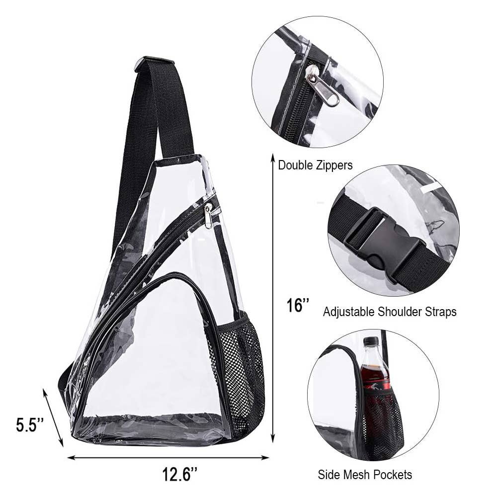 Diacly – wholesale Crossbody bag – Women's – Clear Triangle Stadium Chest Bag Bottle holder1