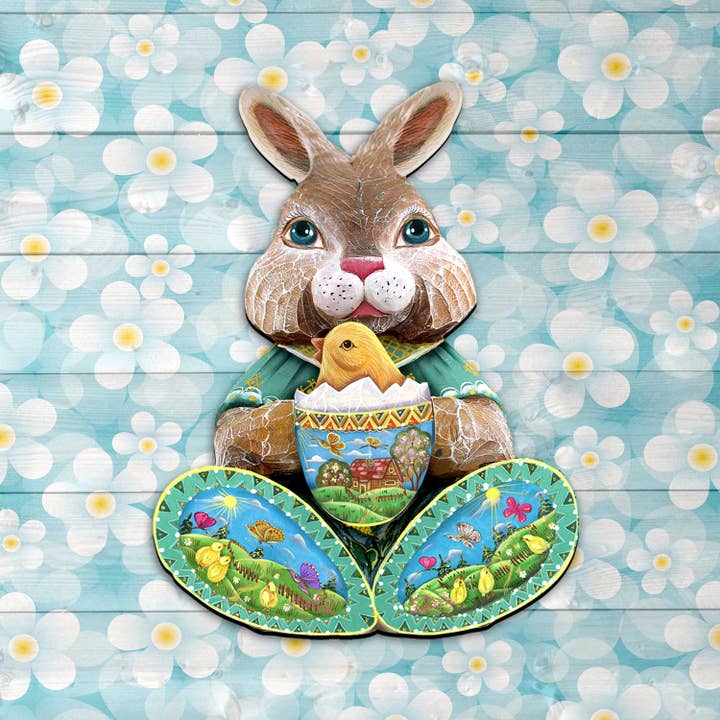 Designocracy – Cabide de porta por atacado – Decoração de cabide de porta de ovo chocado coelhinho da Páscoa Debrekht Spring2