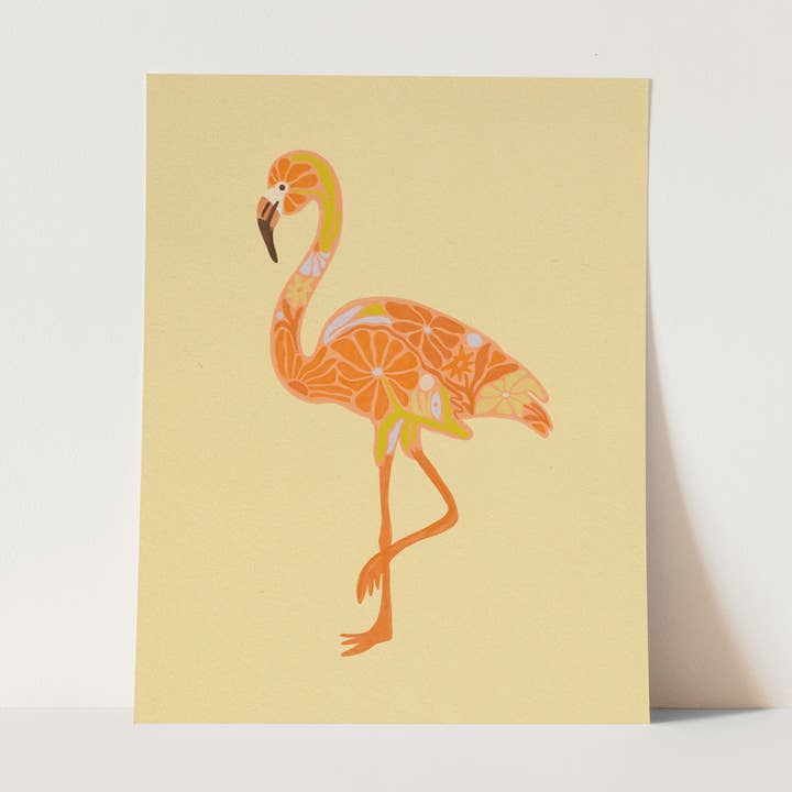 Flamant Floral - Impression pour la vente par The SoulShine Co.