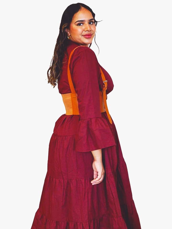 Mimi Cotton Maxi Dress With Bell Sleeves for wholesale by Designerfriday