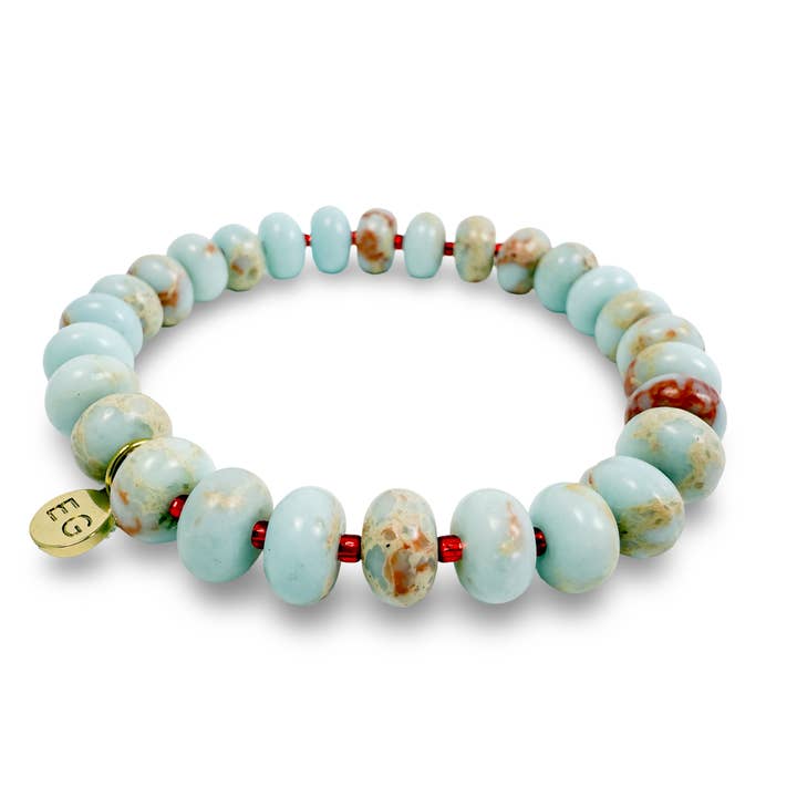 Shoushan Rondelle Gemstone Beaded Bracelet for wholesale by ETHICGOODS