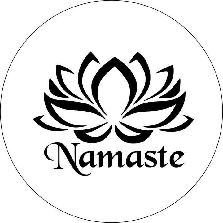 Namaste Lotus Flower White Spare Tire Cover for wholesale by Dirty Acres