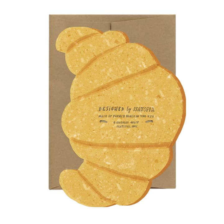 Isatopia - Wholesale Everyday Greeting Card - Croissant Card - French Collection Die Cut1