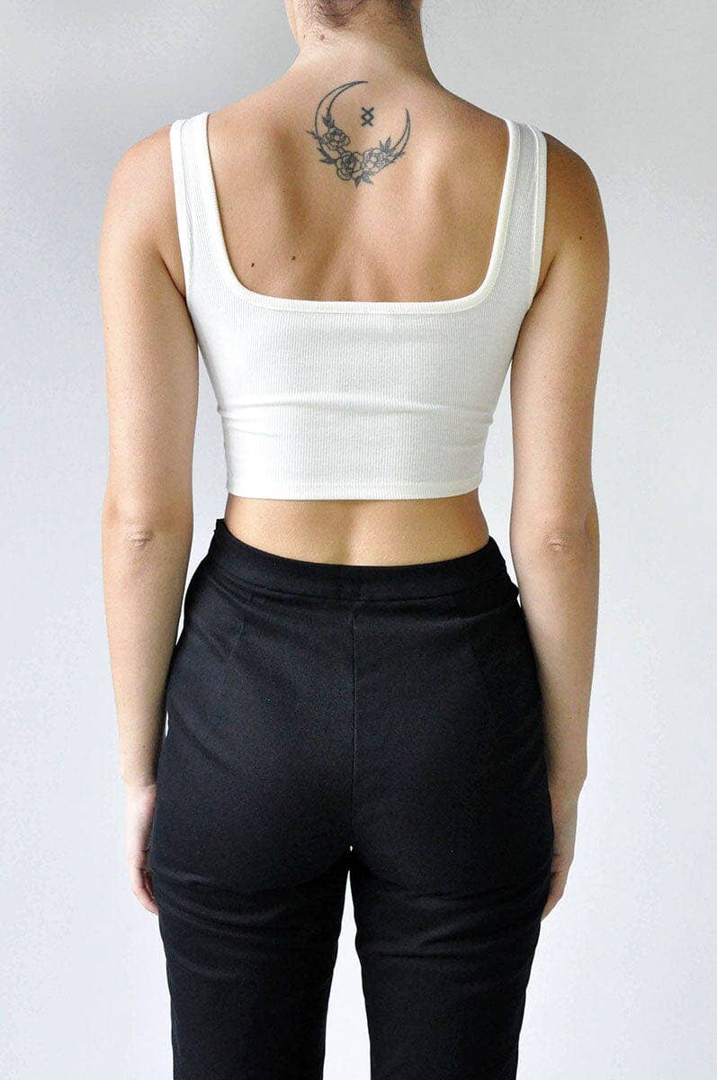 WHITE Sullen Lace Up Tank for wholesale on Faire6