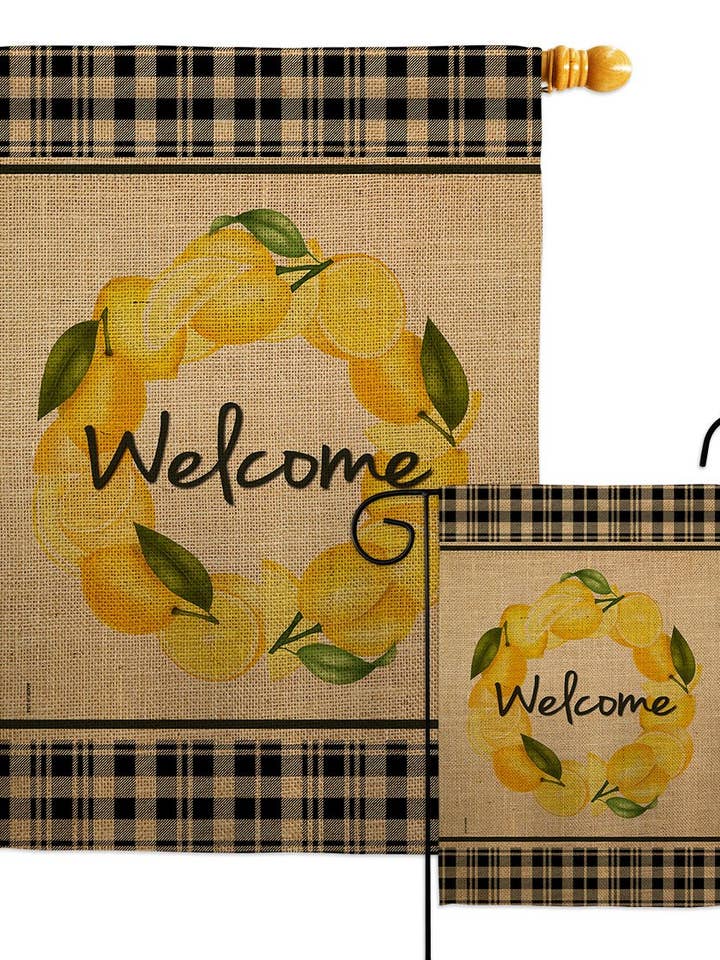 Lemon Wreath Food Fruit Decor Flag for wholesale by Two Group Flag Co