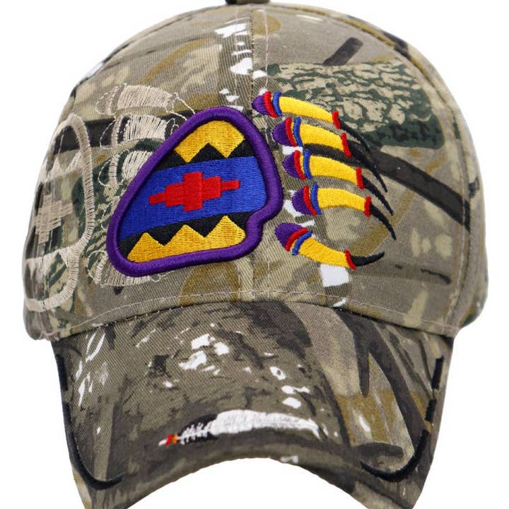 Cap Zone - Wholesale Baseball cap – Unisex - Native Pride Bear Claw Velcro Back Baseball Cap4