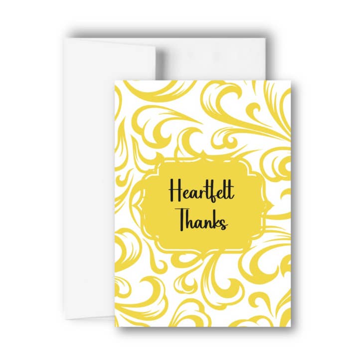Heartfelt Thanks Greeting Card for wholesale by Brandi Creations Design Studio