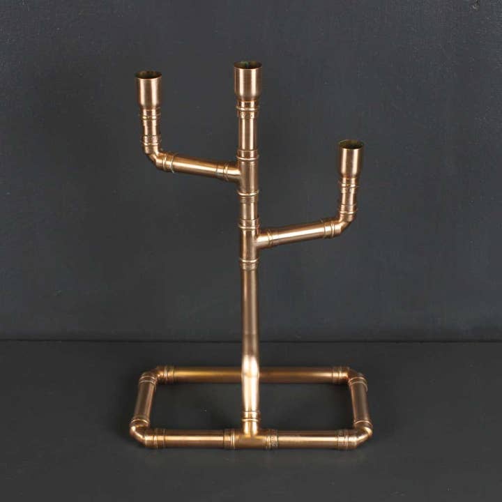 Kopper Kreation - Wholesale Candle Holder - Classic Copper Pipe Candelabra