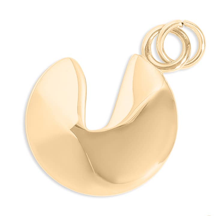 WJW - Wholesale Individual Charm/Pendant - 18K Gold PVD Stainless Steel Fortune Cookie Charm0