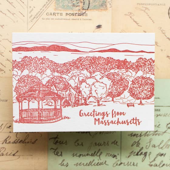 Massachusetts Postcard for wholesale by Albertine Press