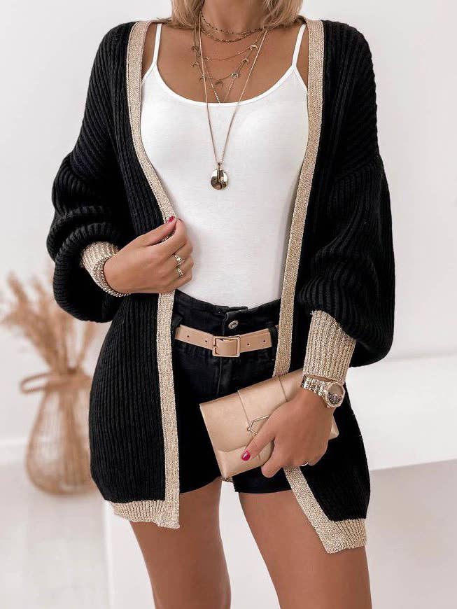 ESTEE BROWN - Wholesale Cardigan - Women's - Lurex vest - 19631