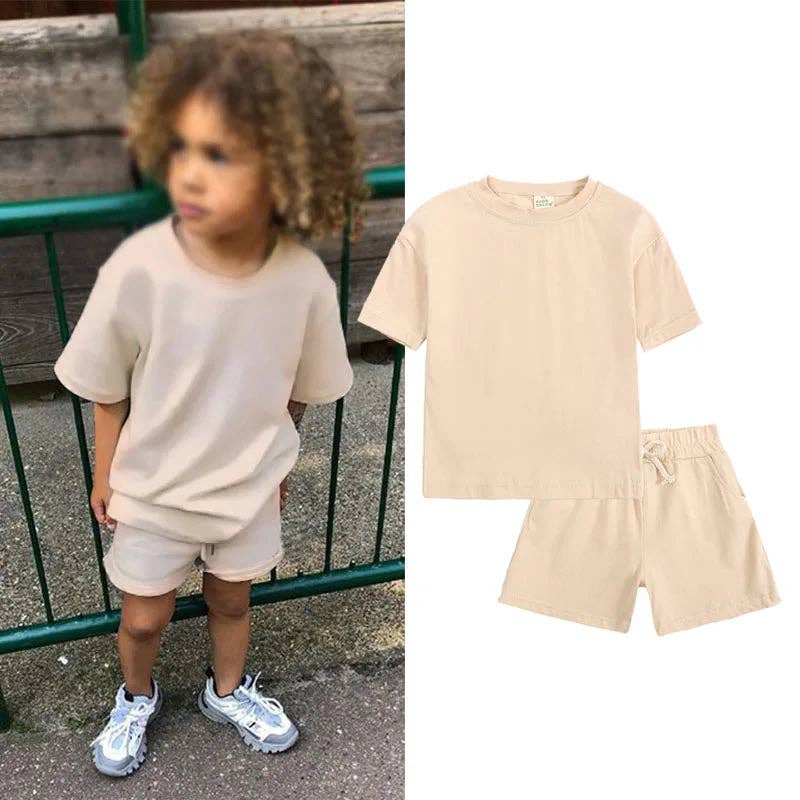 RocketBaby - Vente Ensemble haut et short – enfant - Ensemble combinaison 2 pièces pour enfants avec t-shirt et short multicolore5