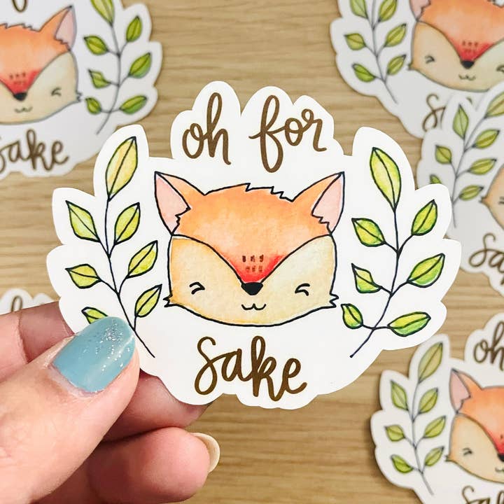 For Fox Sake Sticker for wholesale by Jem and Cozy