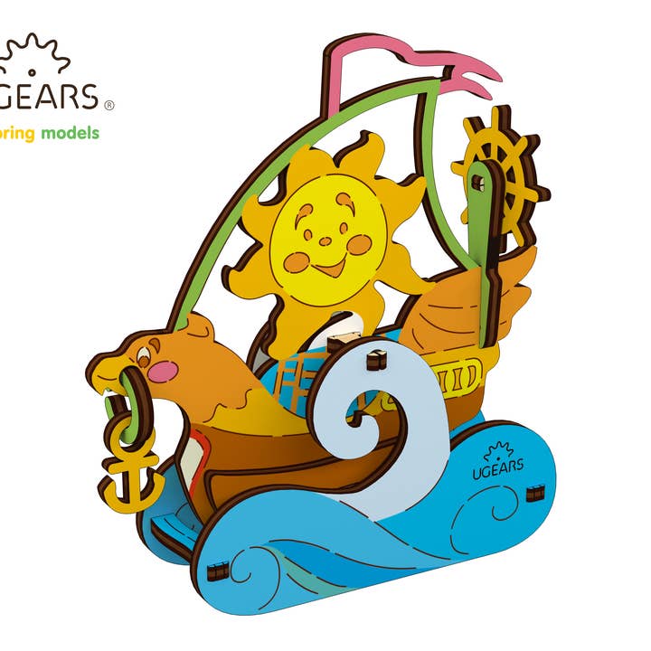 Sailboat Coloring Wooden Model for Self Assembly for wholesale by Ukrainian bridge