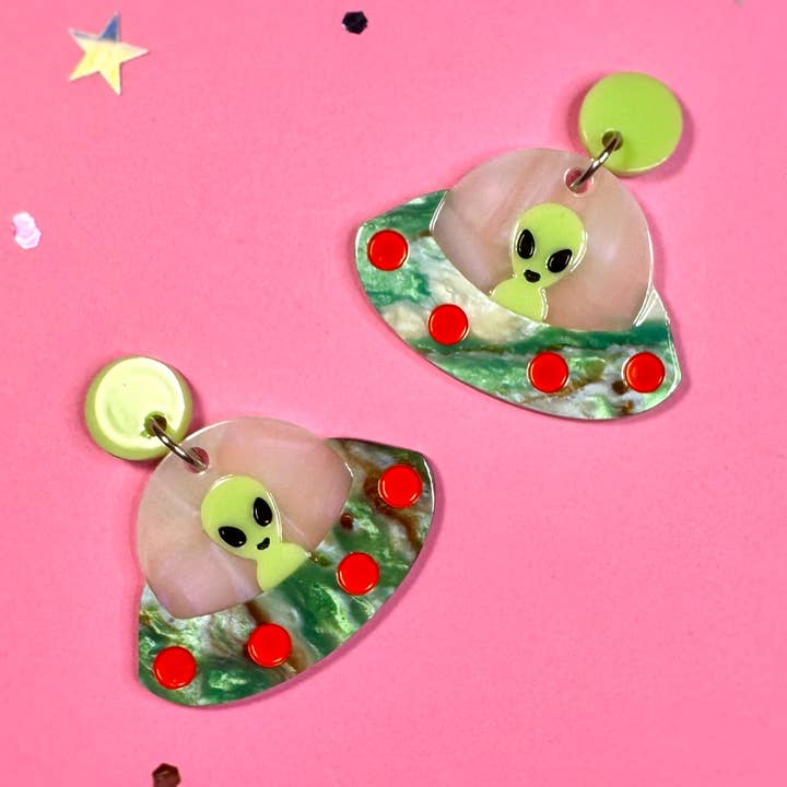Peach Beast - Wholesale Dangle Earrings - UFO Earrings0