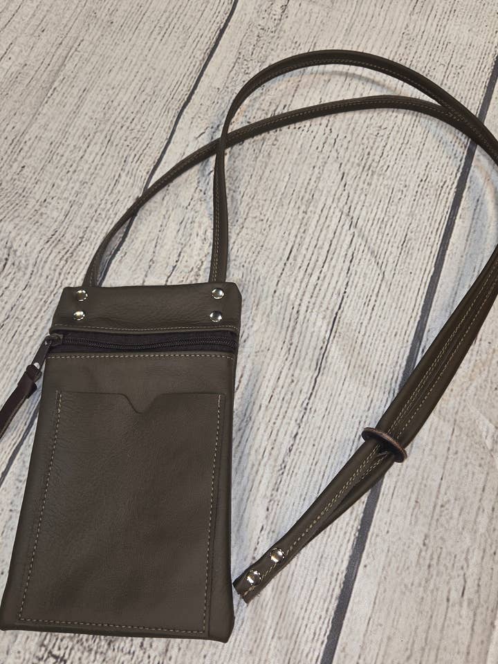 Brown Reclaimed Leather Crossbody bag with Adjustable Strap for wholesale by Old Bagzz