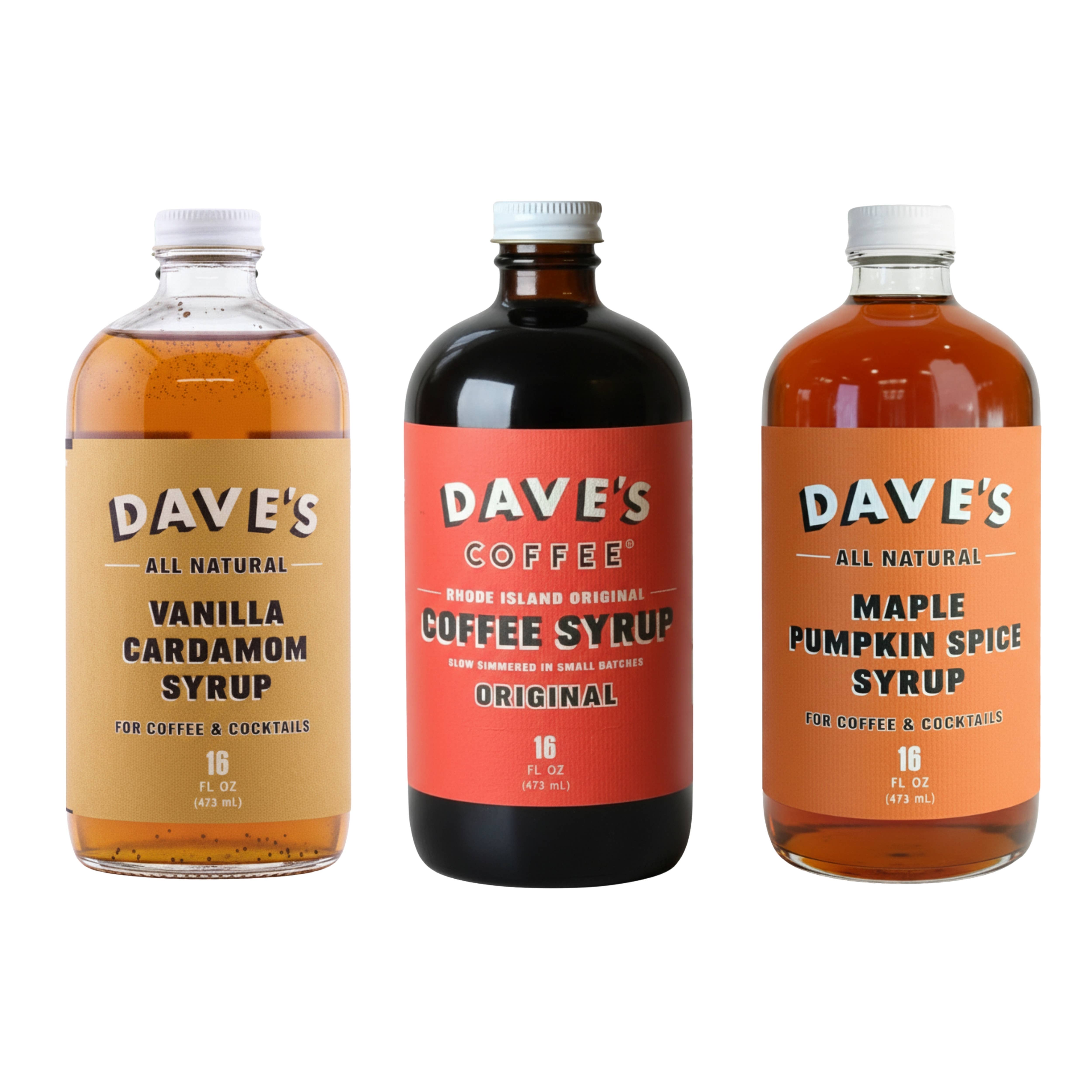 Dave's Coffee Roasters - Wholesale Flavored Syrup - New England Made Coffee Syrup Assorted Case1