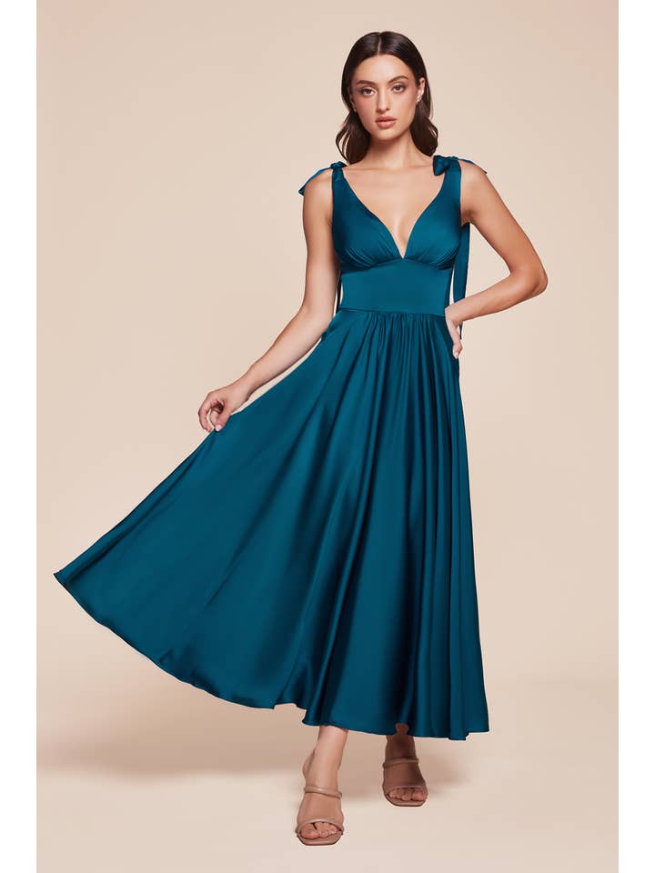 Ladivine by Cinderella Divine - Vente Robe – femme - ROBE TRAPÈZE EN SATIN LONGUEUR THÉ