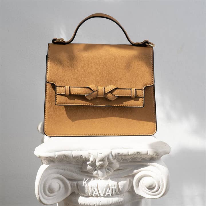 KAYLA+AVA - Wholesale Top Handle Bag - Women's - EDEN Square Top Handle Flap Crossbody with Bow
