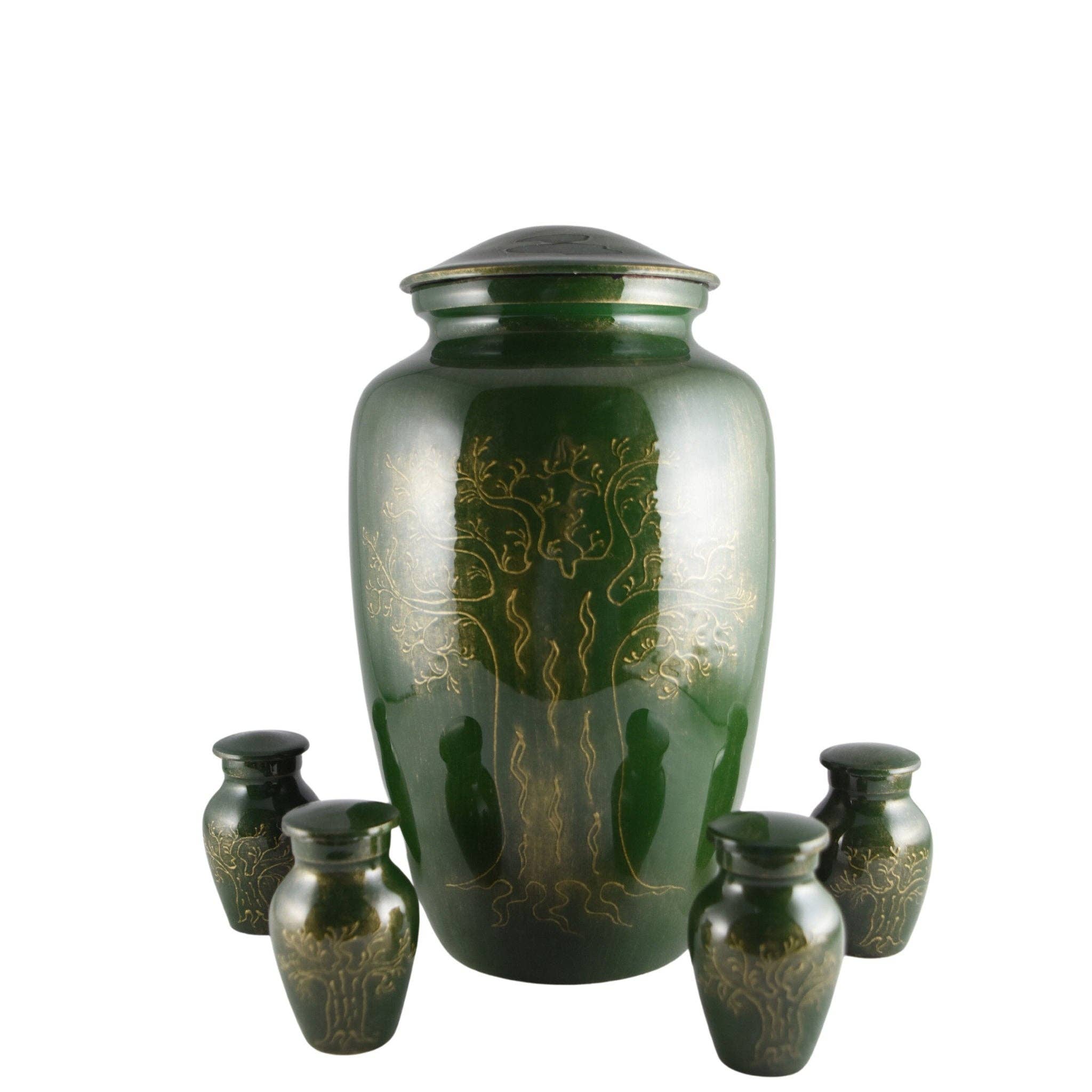 Plutus imports - Wholesale Urn - Large Hand Embossed Tree of Life Brown/Blue/Green Urn8