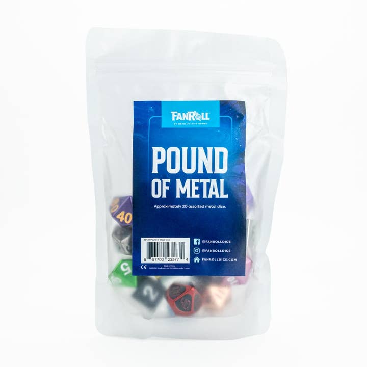 FanRoll by Metallic Dice Games - Wholesale Dice - Pound of Assorted Metal Dice1