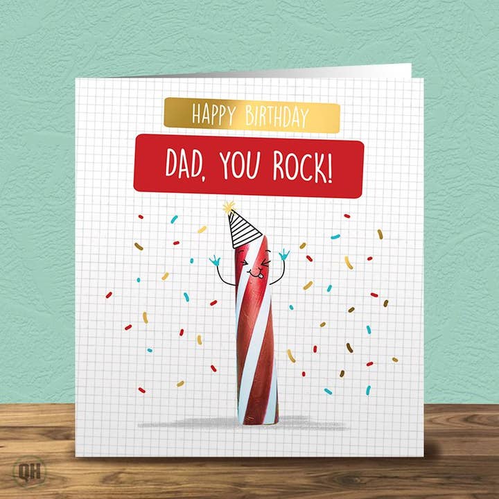 Quitting Hollywood - Wholesale Everyday Greeting Card - Happy Birthday Dad, You Rock! - Funny Dad Birthday Card