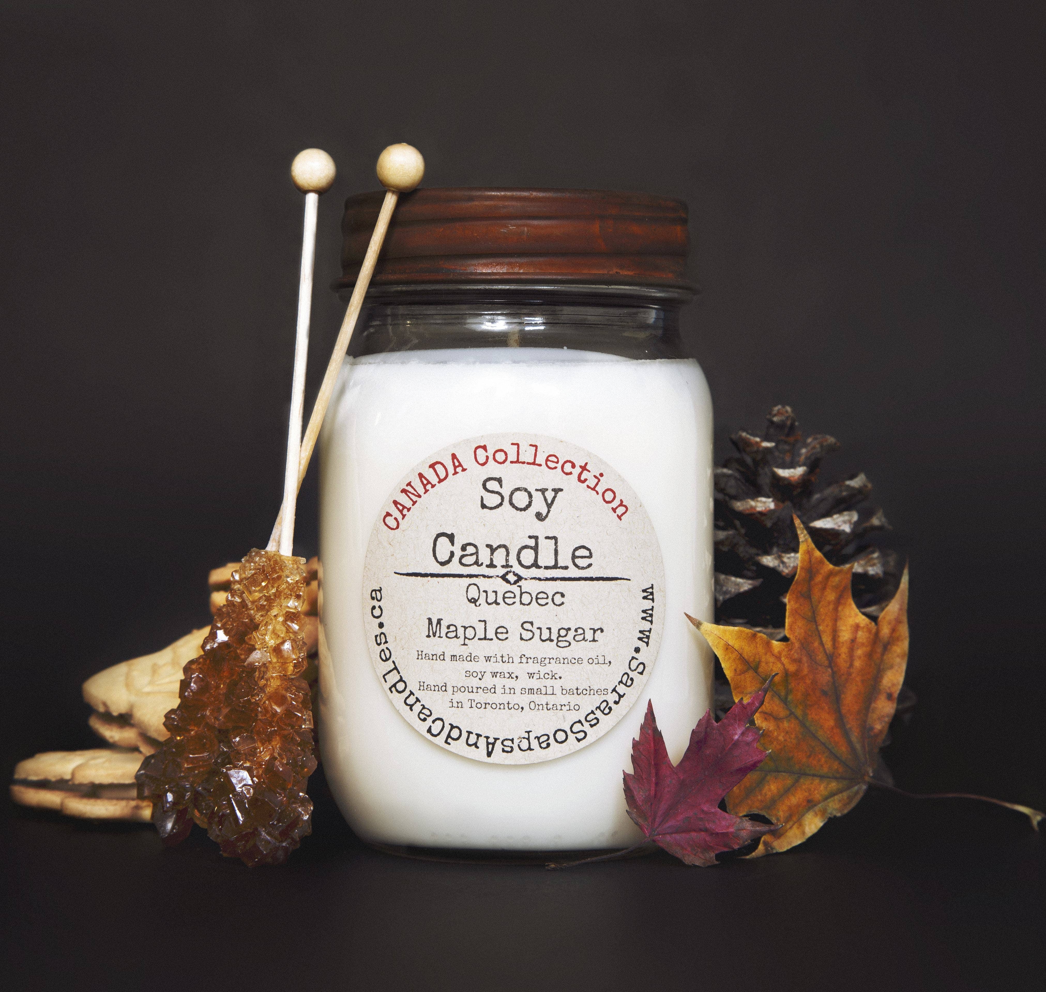 Sara's soaps and candles – wholesale Jar/filled candle – Quebec Maple Sugar Soy Candle - 14oz1