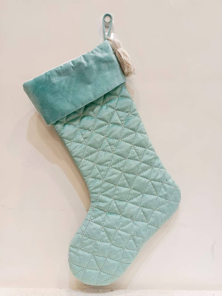 Xmas Velvet Quilted Stocking Family Gift Stocking for wholesale by Eyda Homes